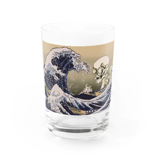 富士山に迫る（葛飾北斎と歌川国芳模写コラボ作品） Water Glass