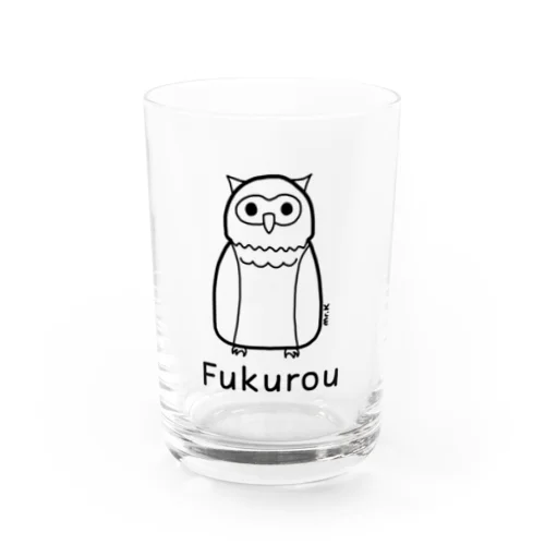 Fukurou (フクロウ) 黒デザイン Water Glass