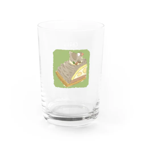 モンブランケーキ 文鳥 Water Glass