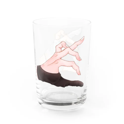 ♡な手のグラス Water Glass