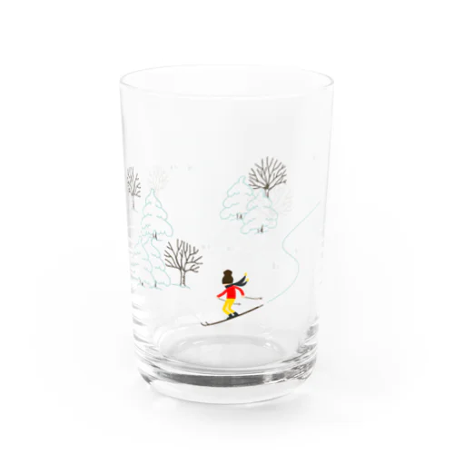 スキーヤーも山を滑ろう Water Glass