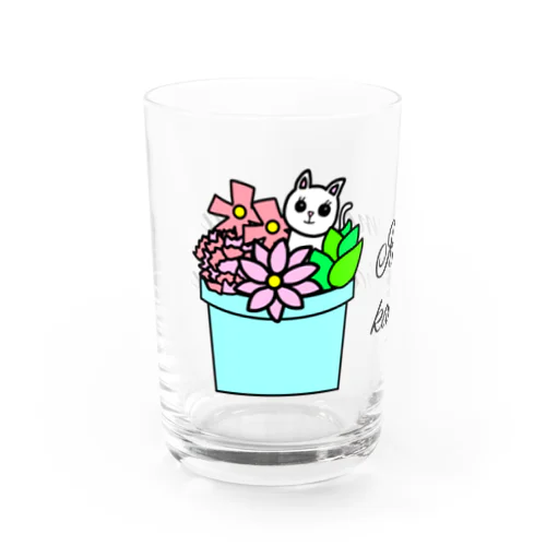 鉢植えの中に猫-YAN Water Glass