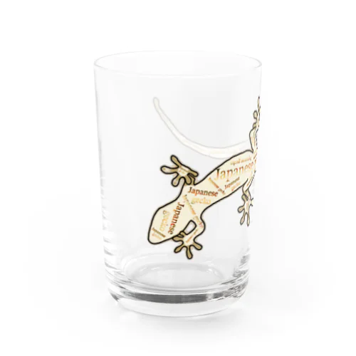 Japanese gecko(ニホンヤモリ)　英語デザイン Water Glass