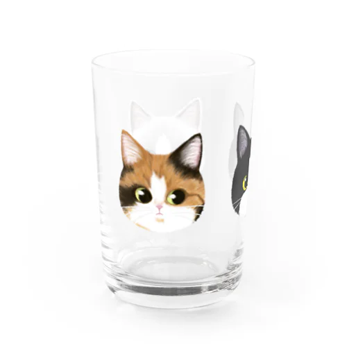 三毛猫・ハチワレ・ラグドール Water Glass