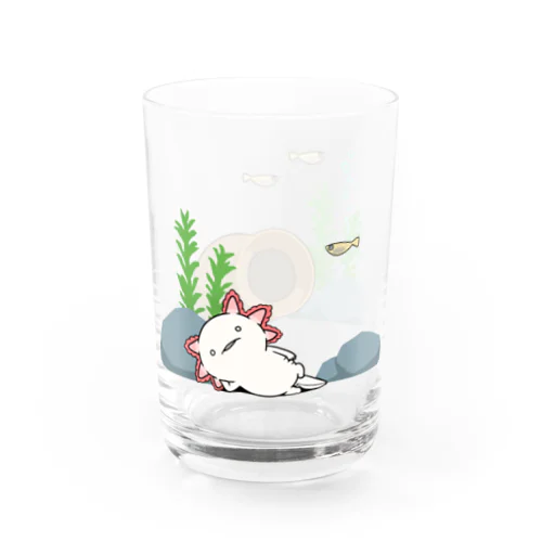 くつろぐウーパールーパー Water Glass