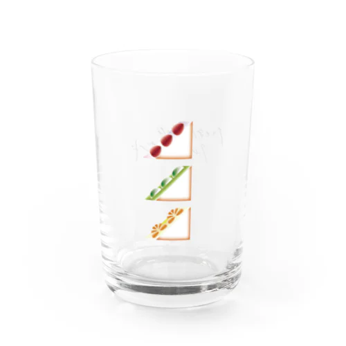 春のフルサンセット(文字といっしょ） Water Glass