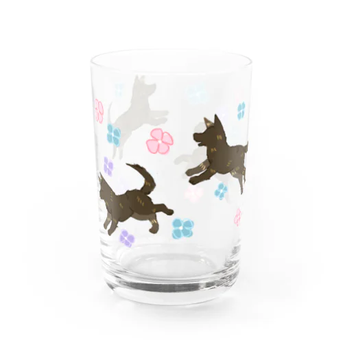 紫陽花と甲斐犬 Water Glass