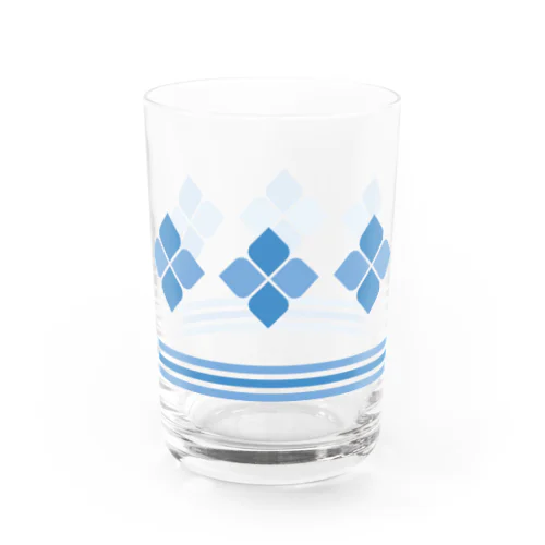 お花のグラス ブルー Water Glass