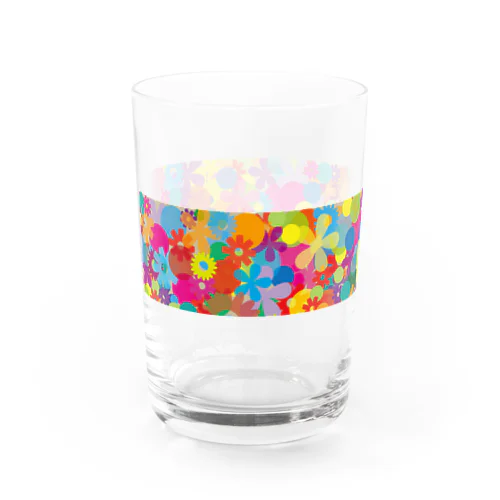 カラフルな花 Water Glass