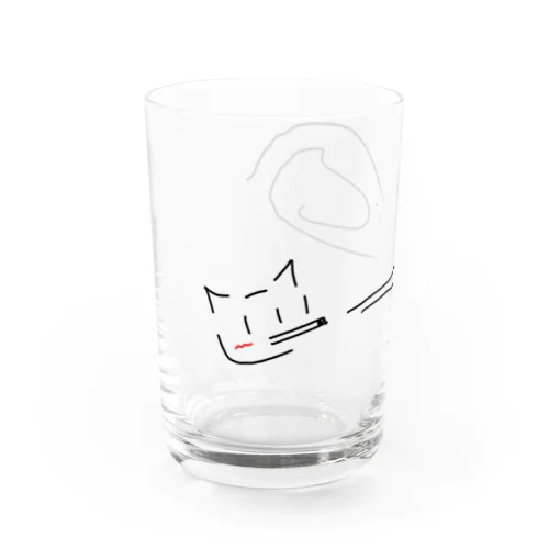 ヤニを吸うねこ（文字なし） Water Glass