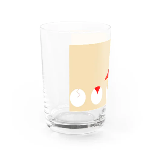 タマゴタケとひよこ　背景ありver Water Glass