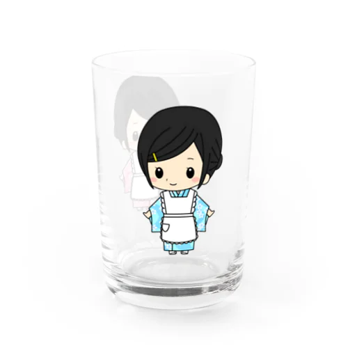 和服エプロンのお嬢さん Water Glass