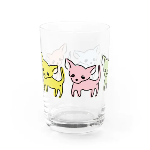 ゆるチワワ（カラフル） Water Glass