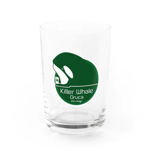 シャチGreen_Cafeステッカーデザイン Water Glass