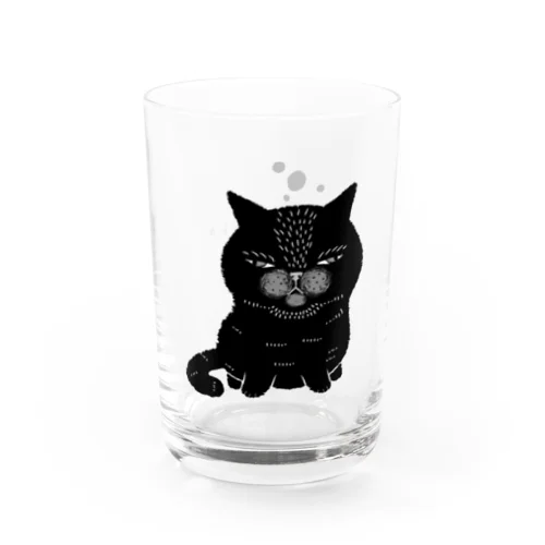 ねこの寝落ち(黒猫) Water Glass