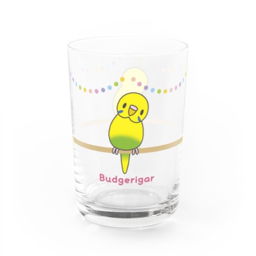 黄ハルクイン男の子＊セキセイインコ＊ Water Glass