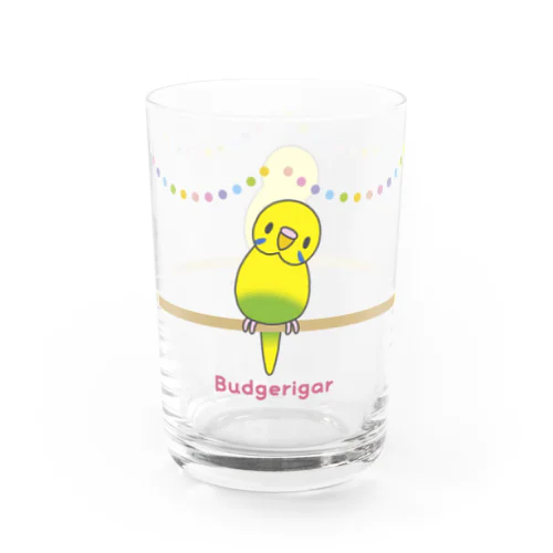 黄ハルクイン男の子＊セキセイインコ＊ Water Glass