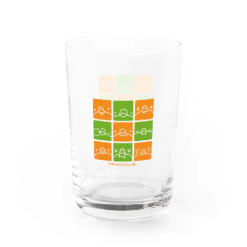 Tsubame face/orange-green Water Glass