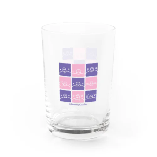 Tsubame face/purple-pink Water Glass