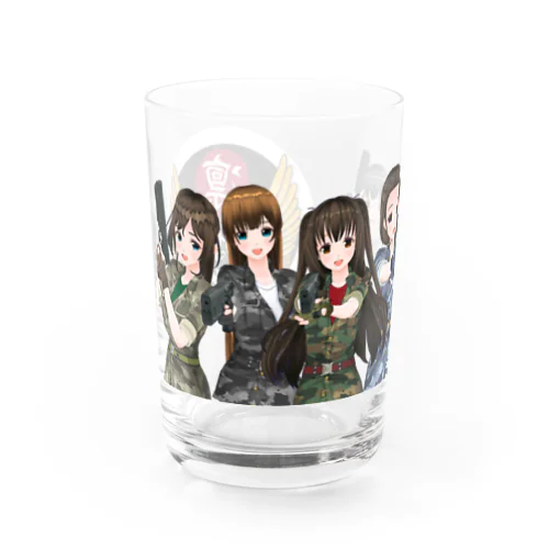 凛護隊ロゴ入り迷彩服全員集合グラス Water Glass