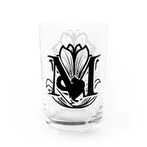 レトロネコ　グラス　イニシャル M Water Glass