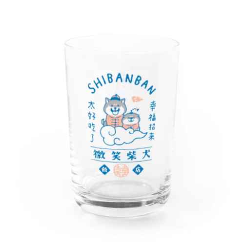 しばんばん 微笑柴犬飯店（黒） Water Glass