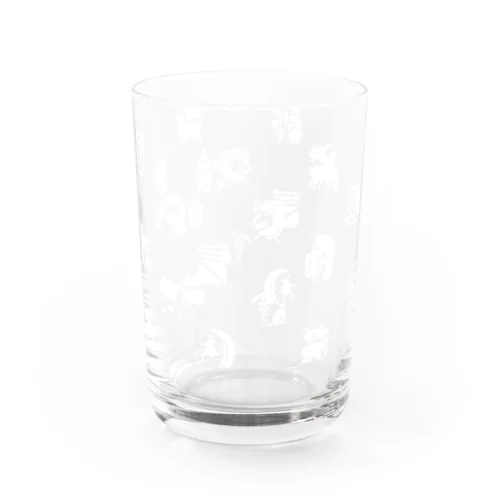 しまのなかま小紋　白 Water Glass