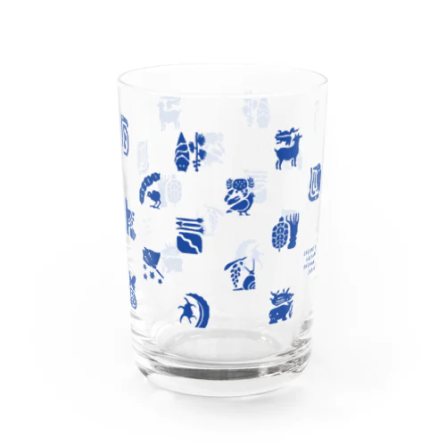 しまのなかま小紋　青 Water Glass