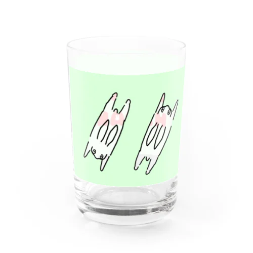 ぺたんこ うさぎ   若葉 Water Glass