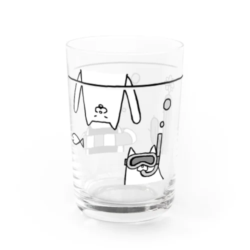 ネコちゃんとおみず Water Glass
