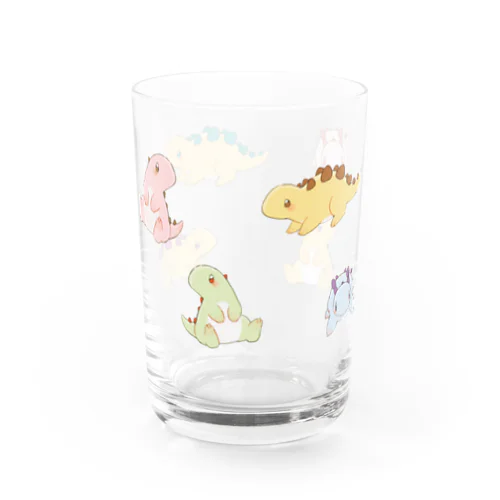 うちのサウルスくん:カラフル Water Glass