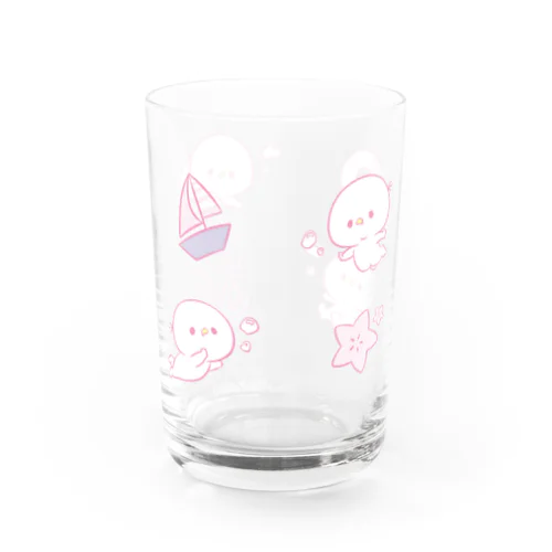 どすこいタロー　夏グラス（ピンク） Water Glass