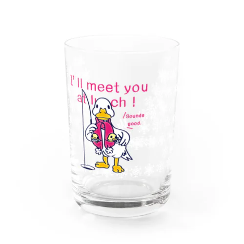 CT76あひるのおひるさんのサカナ釣り*グラス Water Glass