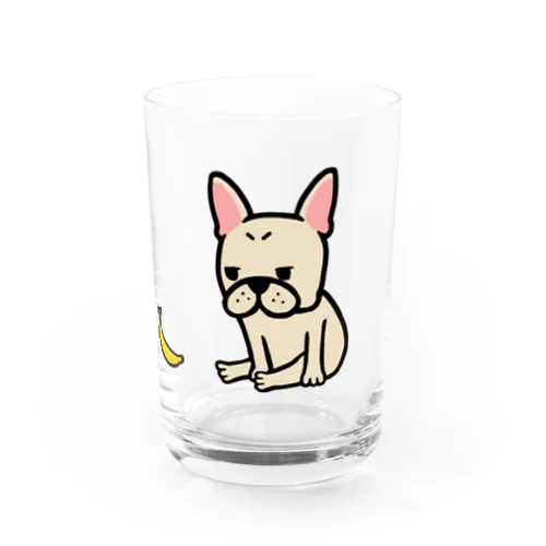 バナナとフレンチブルドッグ Water Glass