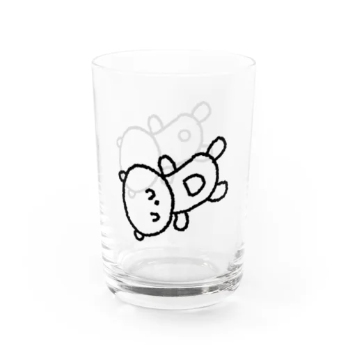 ねてる　くまさんの　図　裏表 Water Glass