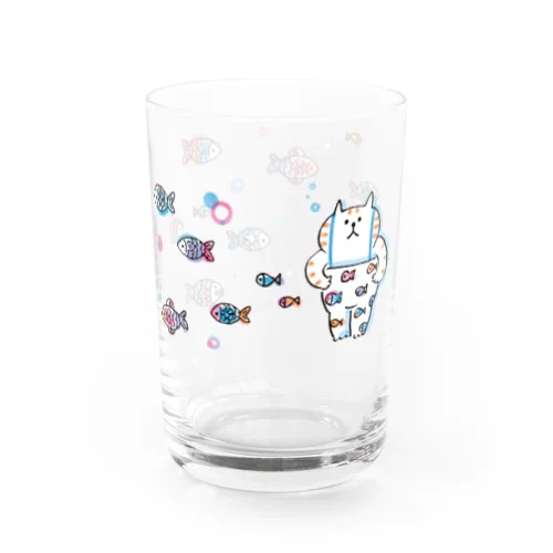 ごろごろにゃんすけと魚たち Water Glass