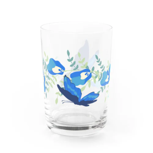 青のバタフライ Water Glass