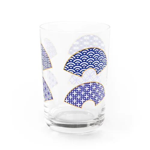 和柄扇面　金縁風 Water Glass