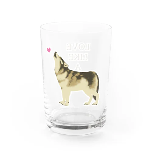 愛を遠吠えオオカミ Water Glass