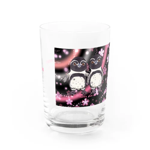 ふたごの桜フンボルトペンギン(ボエボエロゴつき) Water Glass