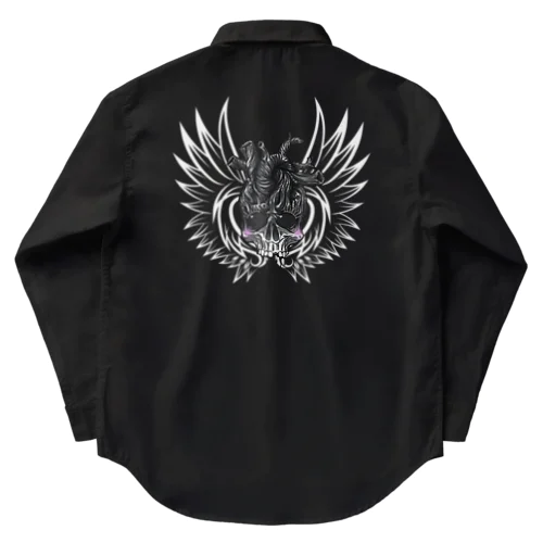 つけまドクロAngel Work Shirt