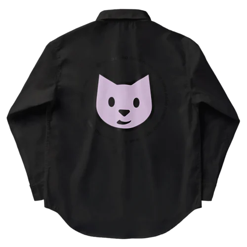 ムラサキPOPな猫 Work Shirt