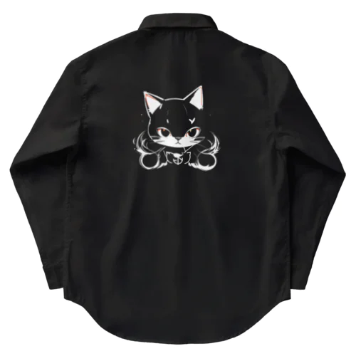 後ろの色に塗られるねこさん Work Shirt