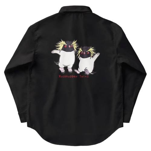 ふたごのイワトビペンギン(キタ) Work Shirt