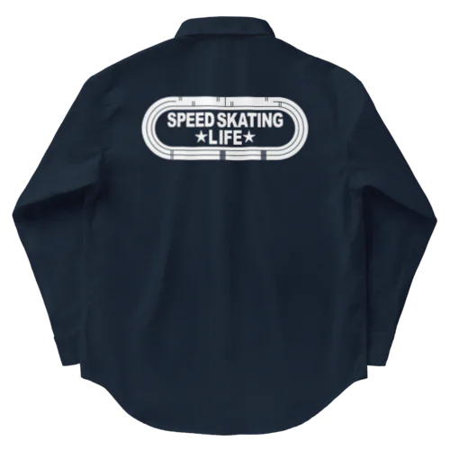 スピードスケート・白・Speed skating・グッズ・Tシャツ・1周400m・スケートリンク・ウィンタースポーツ・男子・女子・かっこいい・かわいい・有望・確実・有力・団体追い抜き・チームパシュート Work Shirt