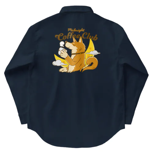 コーヒーを嗜む柴犬（真夜中コーヒークラブ） Work Shirt