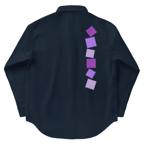 紫色の四角形 ワークシャツ