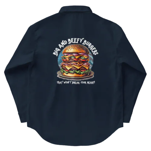 あなたを満足させるバーガーを!（濃色用） Work Shirt