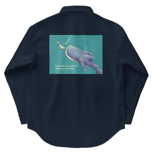 ジンベイザメとコバンザメ ワークシャツ