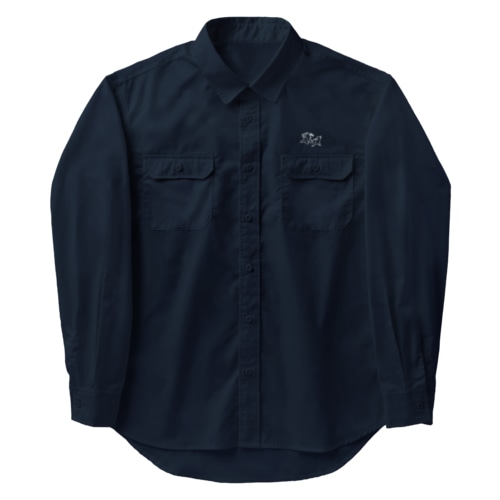 [ワンポイント]【ぎがといっしょ】《白線》 Work Shirt